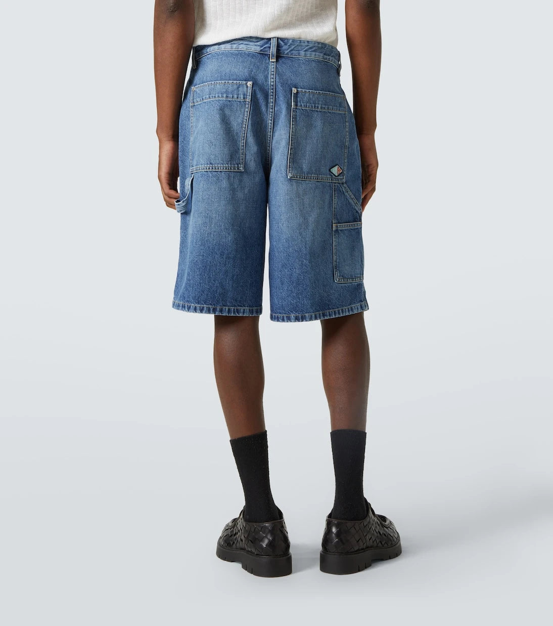 Bottega Veneta - High-rise denim Bermuda shorts
