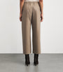 Beige Stretch-Wool Drawstring Trousers