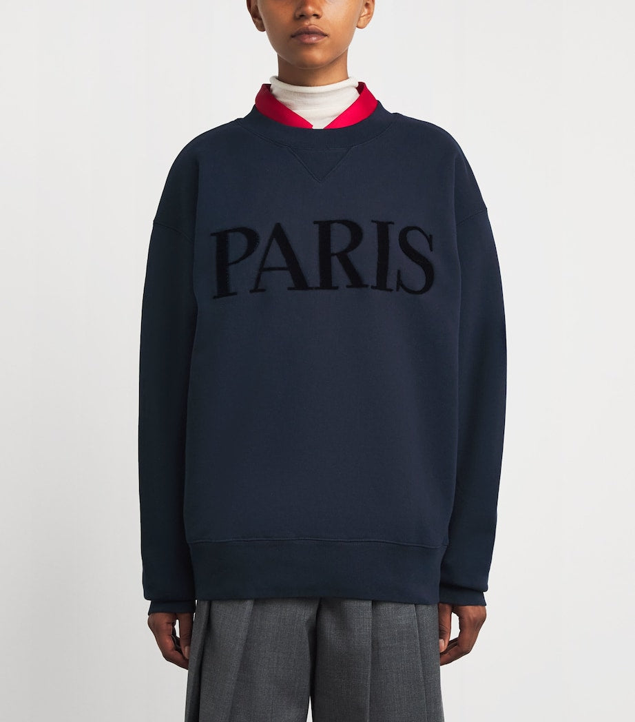 Blue Cotton Paris Graphic Sweatshirt