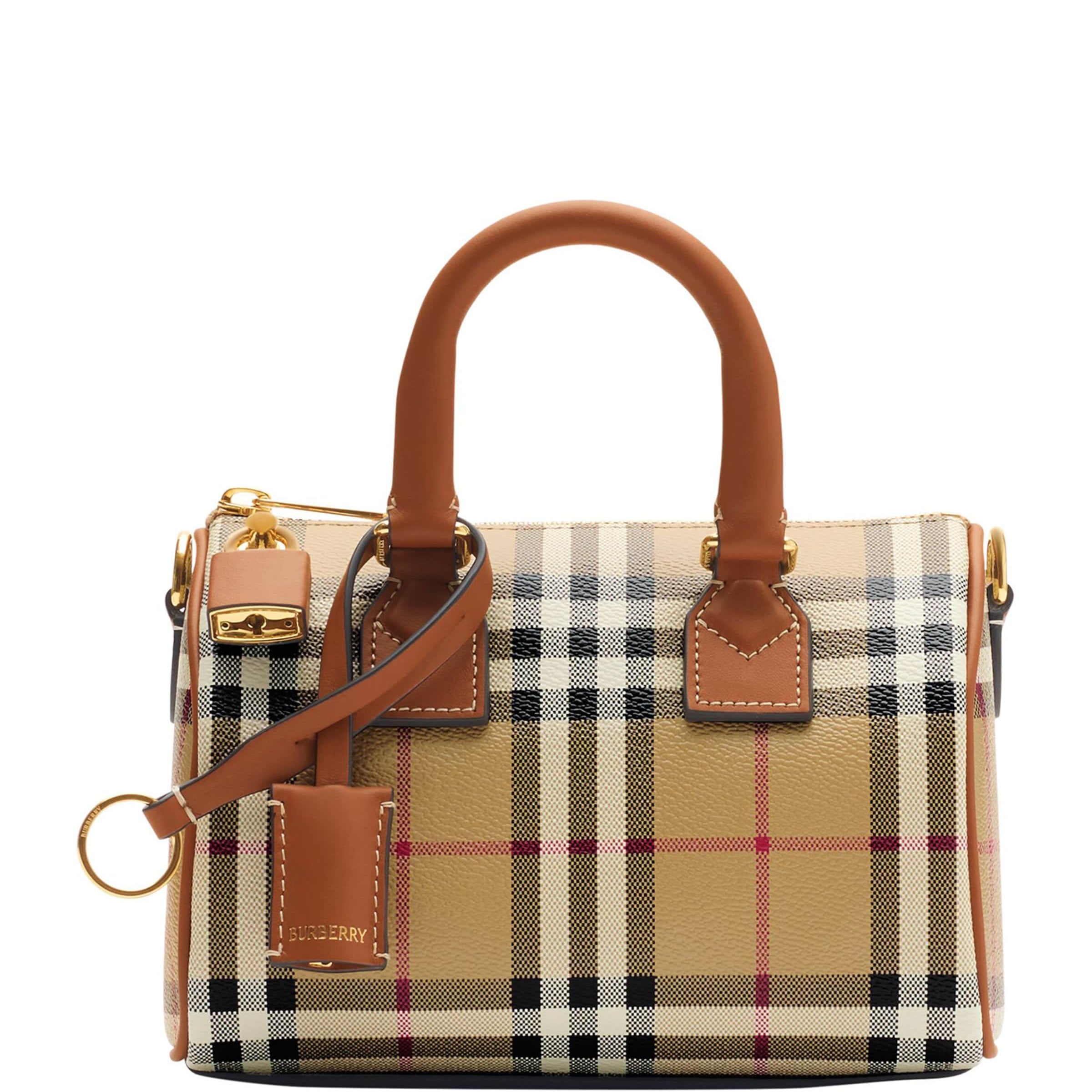 Mini Check Bowling Bag VNTG CHK/BRIAR BROWN