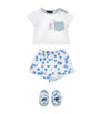 Monnalisa Cotton Seal Print T-Shirt and Shorts Set (1-9 Months)