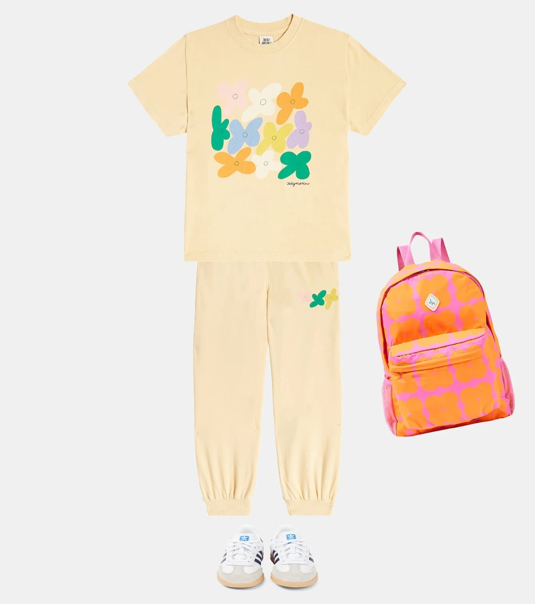 Jellymallow - Flower printed velour sweatpants