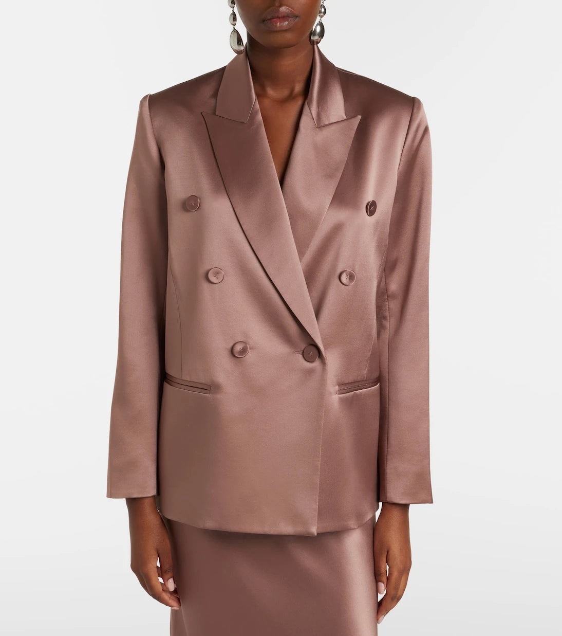 The Sei - Kruvaze ipek saten blazer