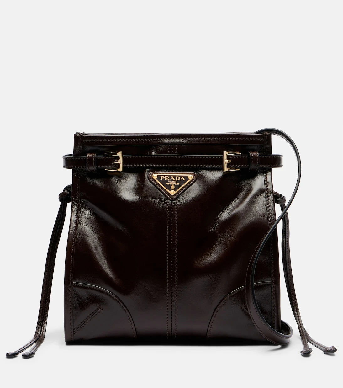 Prada - حقيبة كتف صغيرة بوني من جلد برادا