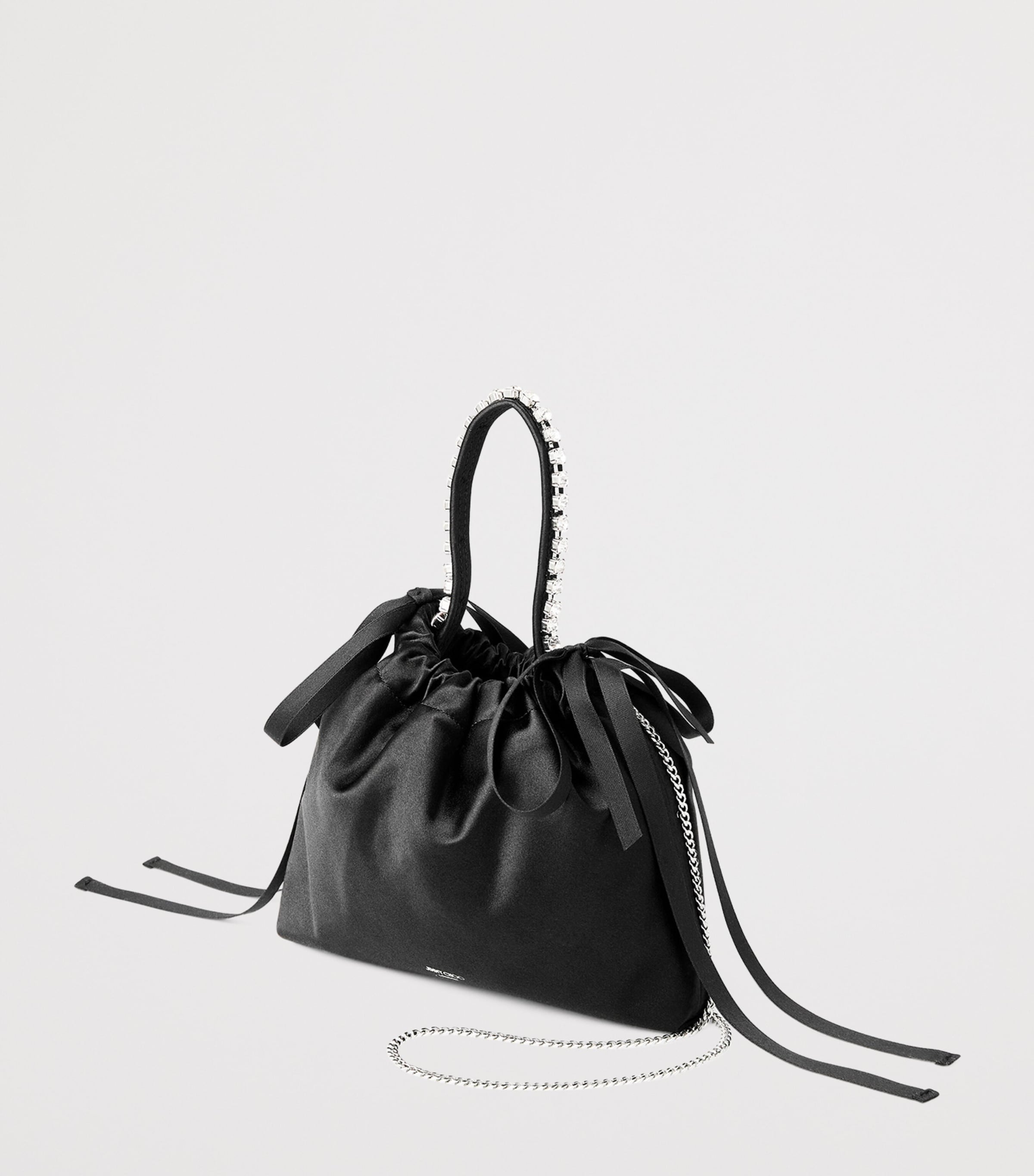 Mini Satin Bow-Detail Drawstring Bag