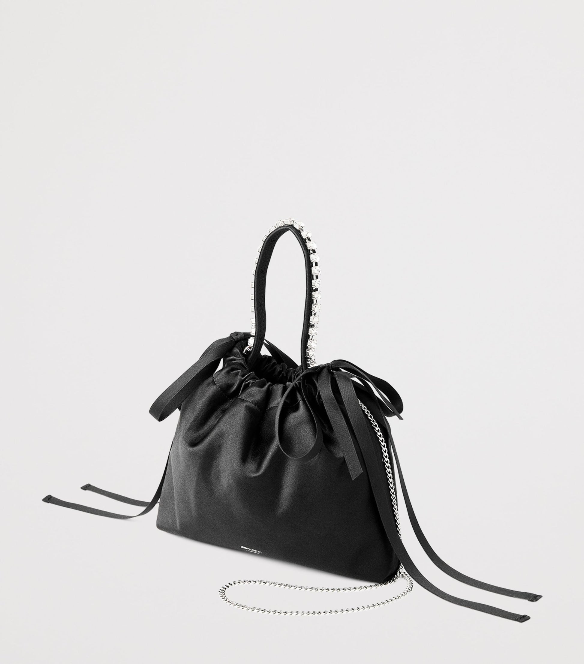 Mini Satin Bow-Detail Drawstring Bag
