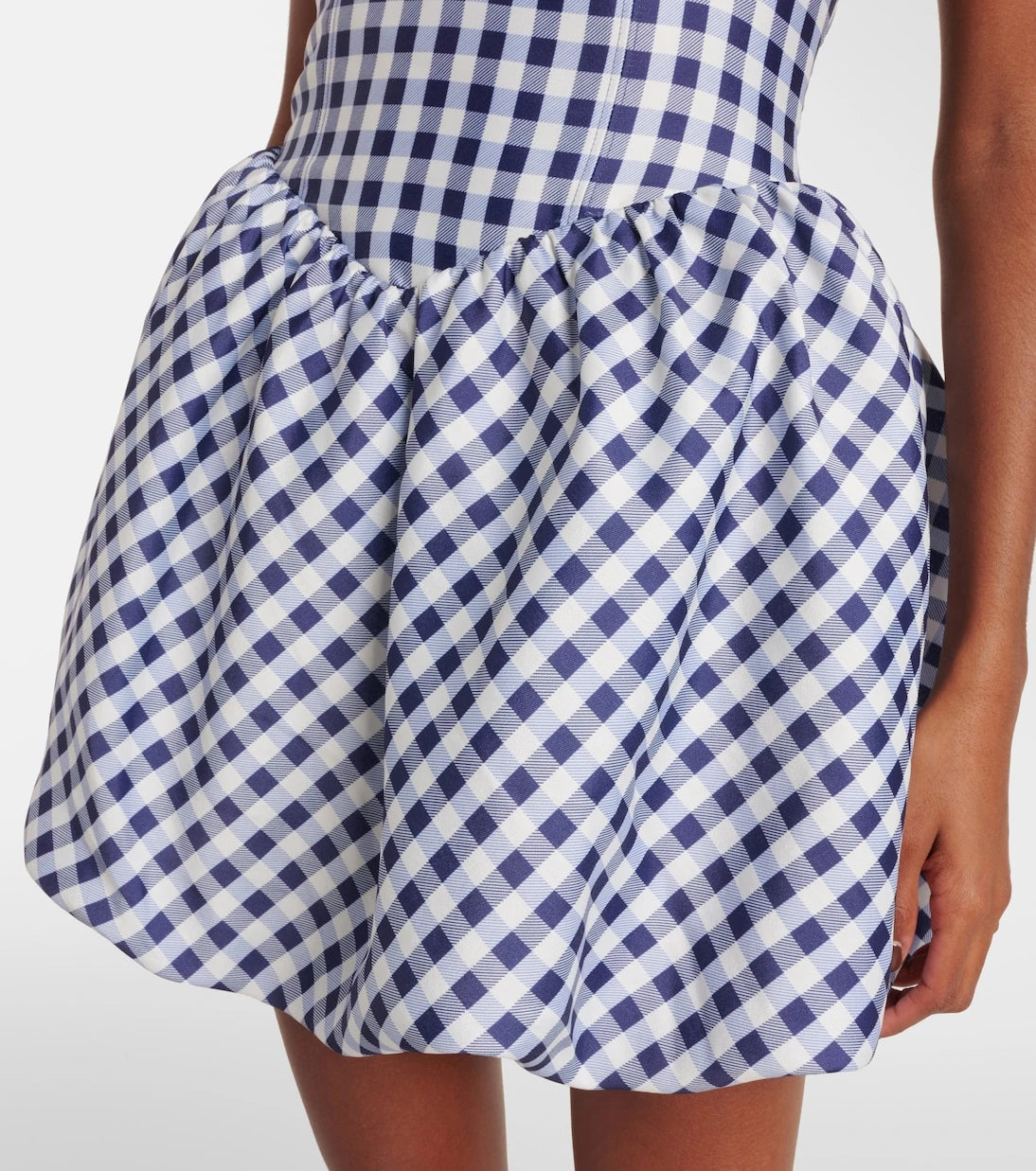 Self-Portrait - Gingham taffeta minidress