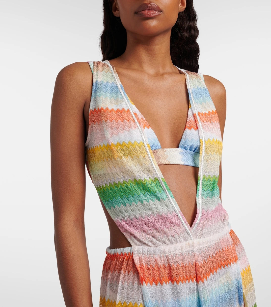 Missoni - Zigzag open-back lamé jumpsuit