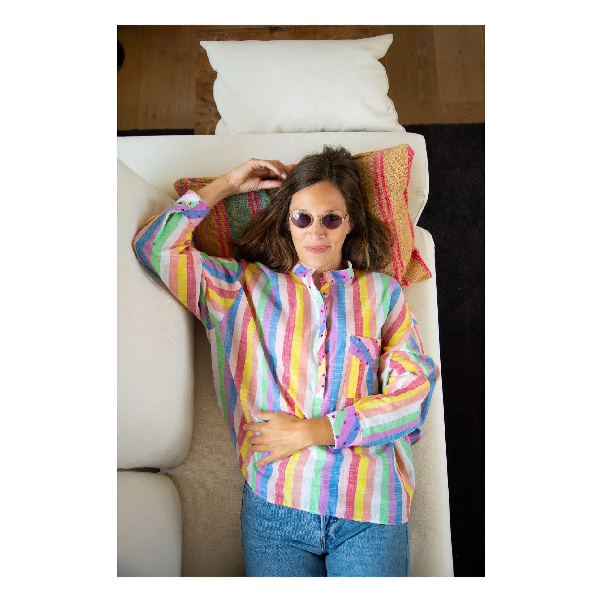 Paolina - Beyonce Tunisian blouse | Blue