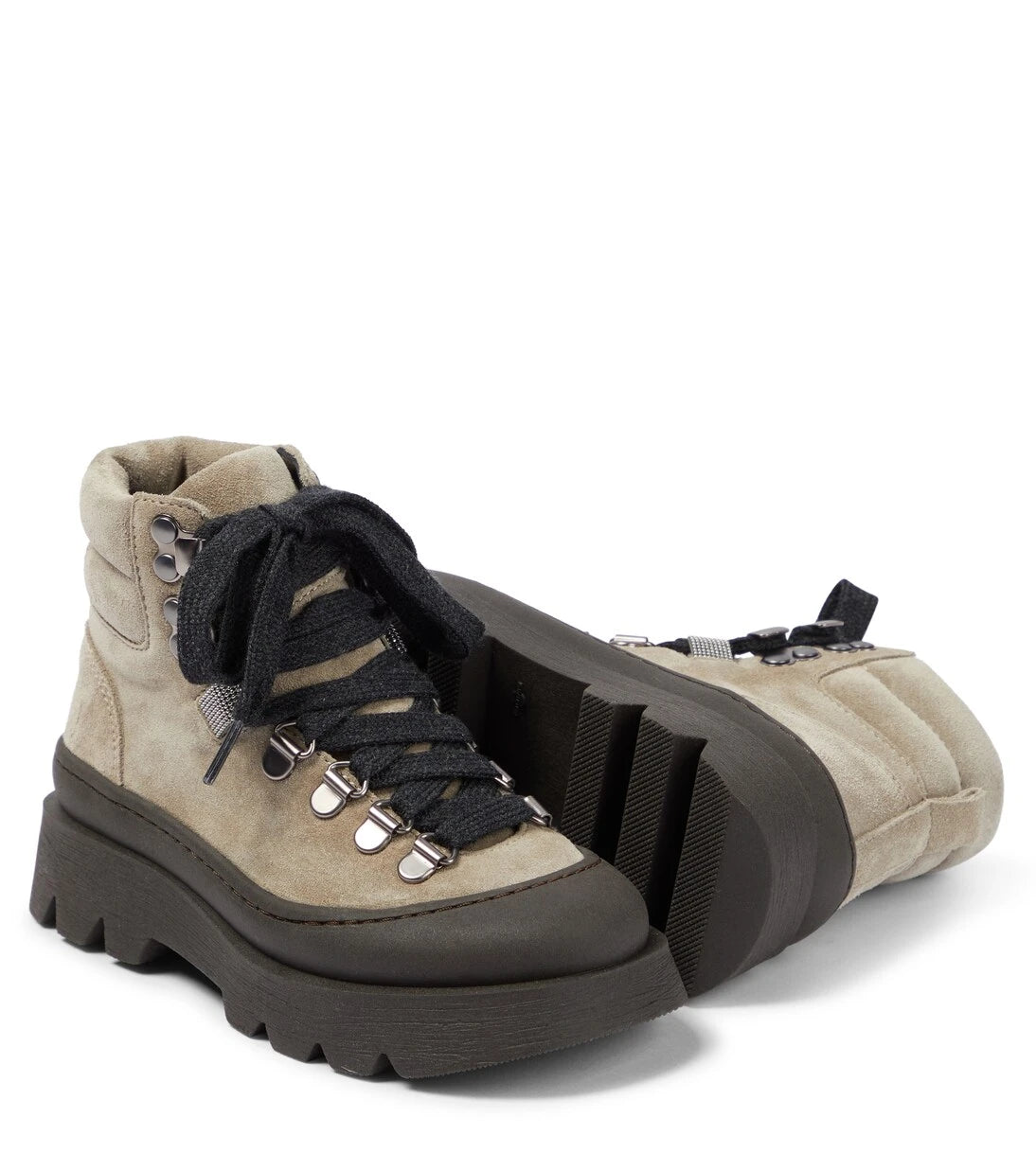 Brunello Cucinelli Kids - Suede lace-up hiking boots