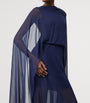 Ralph Lauren Collection Navy Silk Georgette Dylon Dress