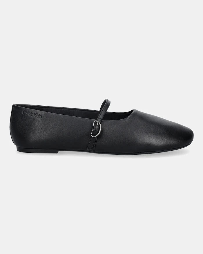 Calvin Klein OBLIQUE BALLERINA MJ LTH HDW Deri Balerin Ayakkabı