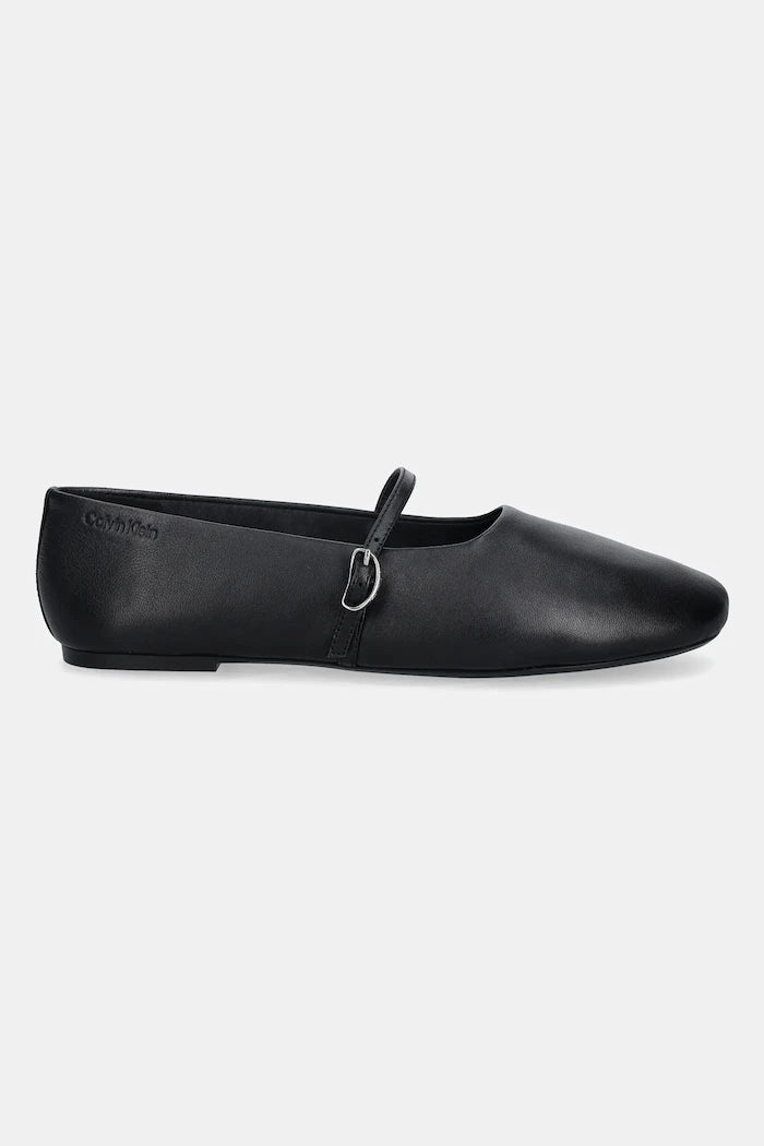 Calvin Klein OBLIQUE BALLERINA MJ LTH HDW Deri Balerin Ayakkabı