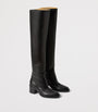 Ralph Lauren Collection Black Leather Barnet Boots 55