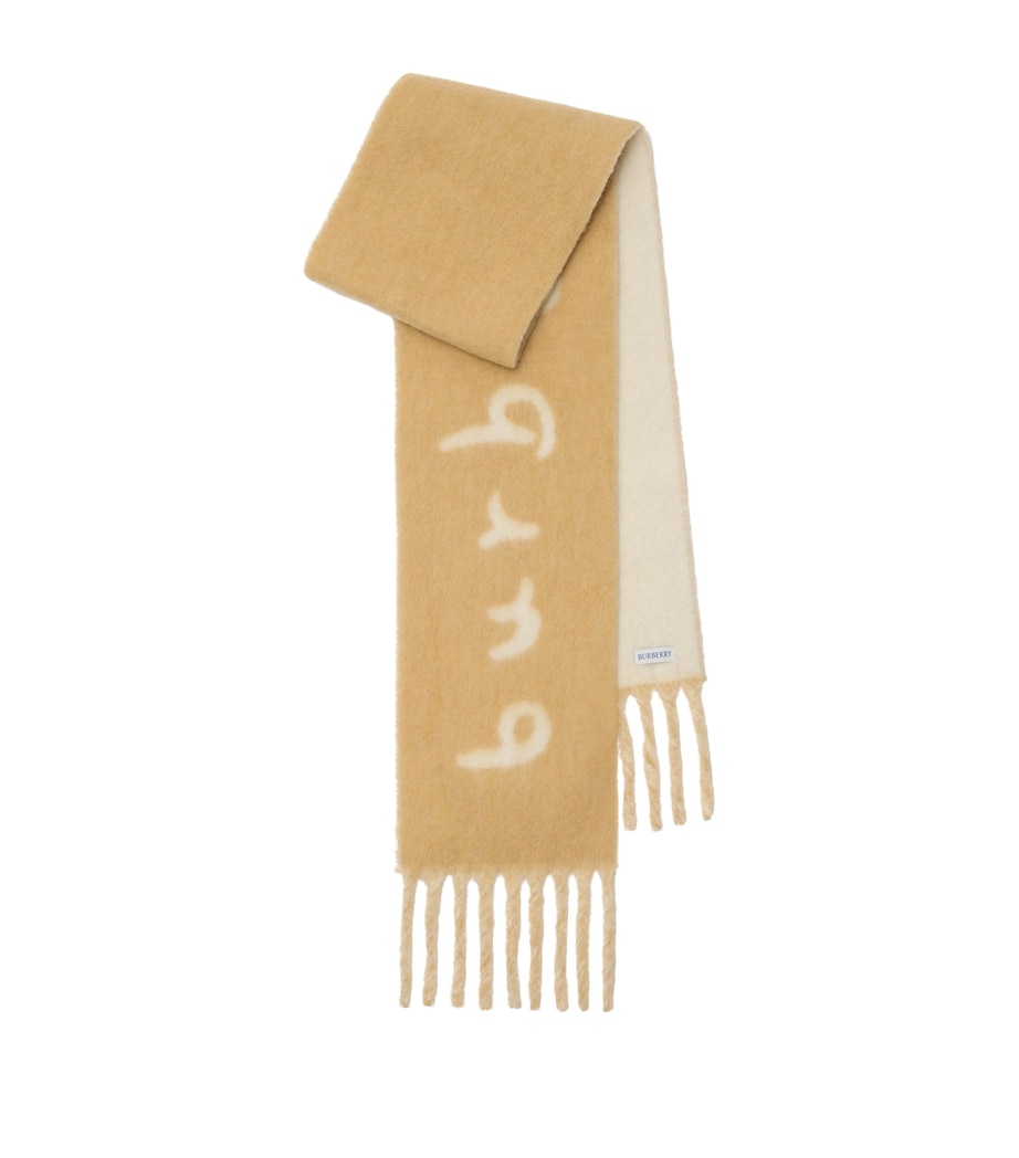 Burberry Beige Alpaca-Blend Reversible Logo Scarf