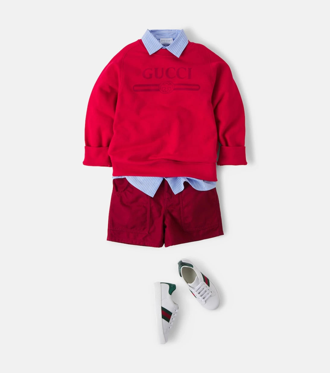 Gucci Kids - سويت شيرت من القطن جيرسيه بطبعة الشعار