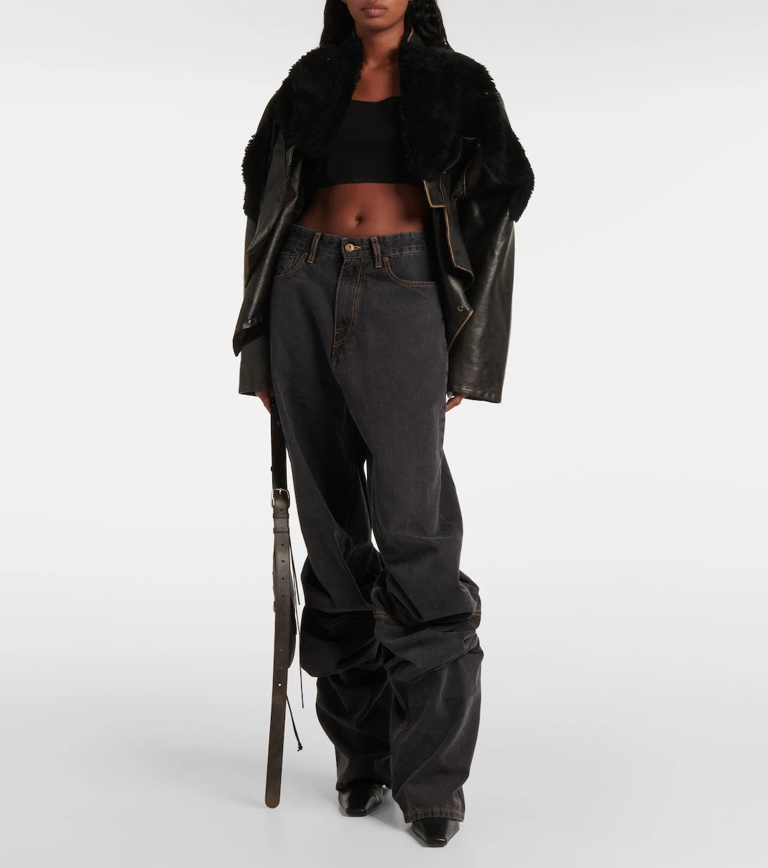 Y/Project - Evergreen Draped Cuff wide-leg jeans