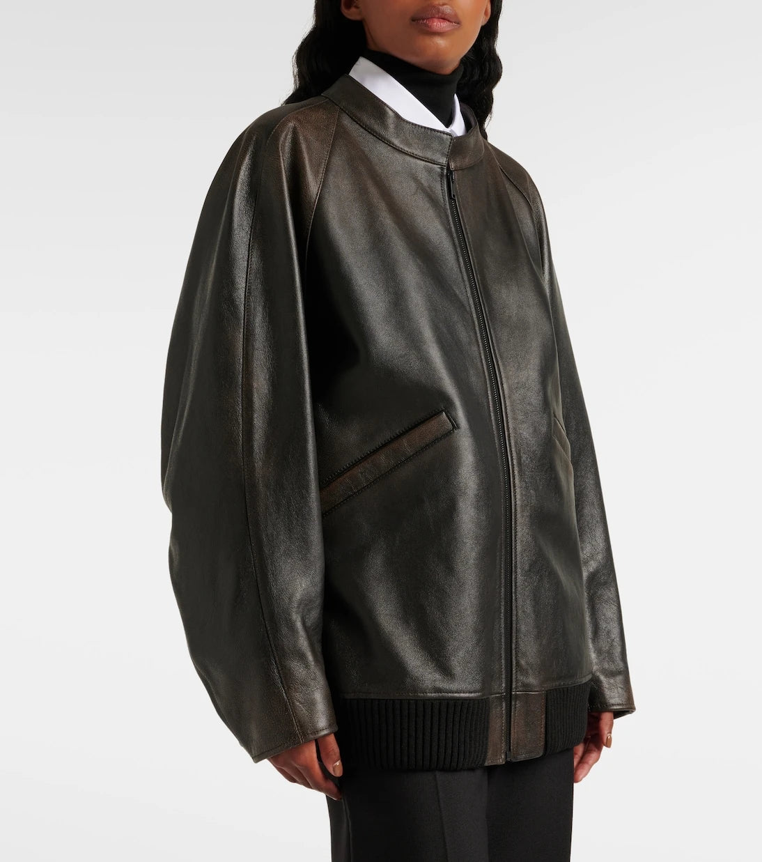 The Row - Kengia leather bomber jacket
