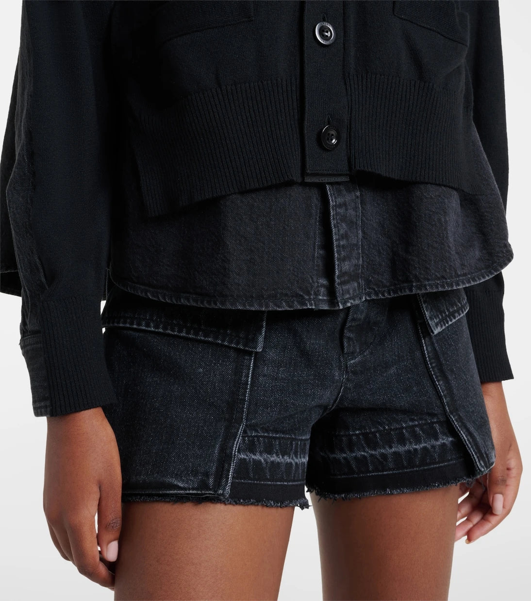 Sacai - Paneled cotton-blend cardigan