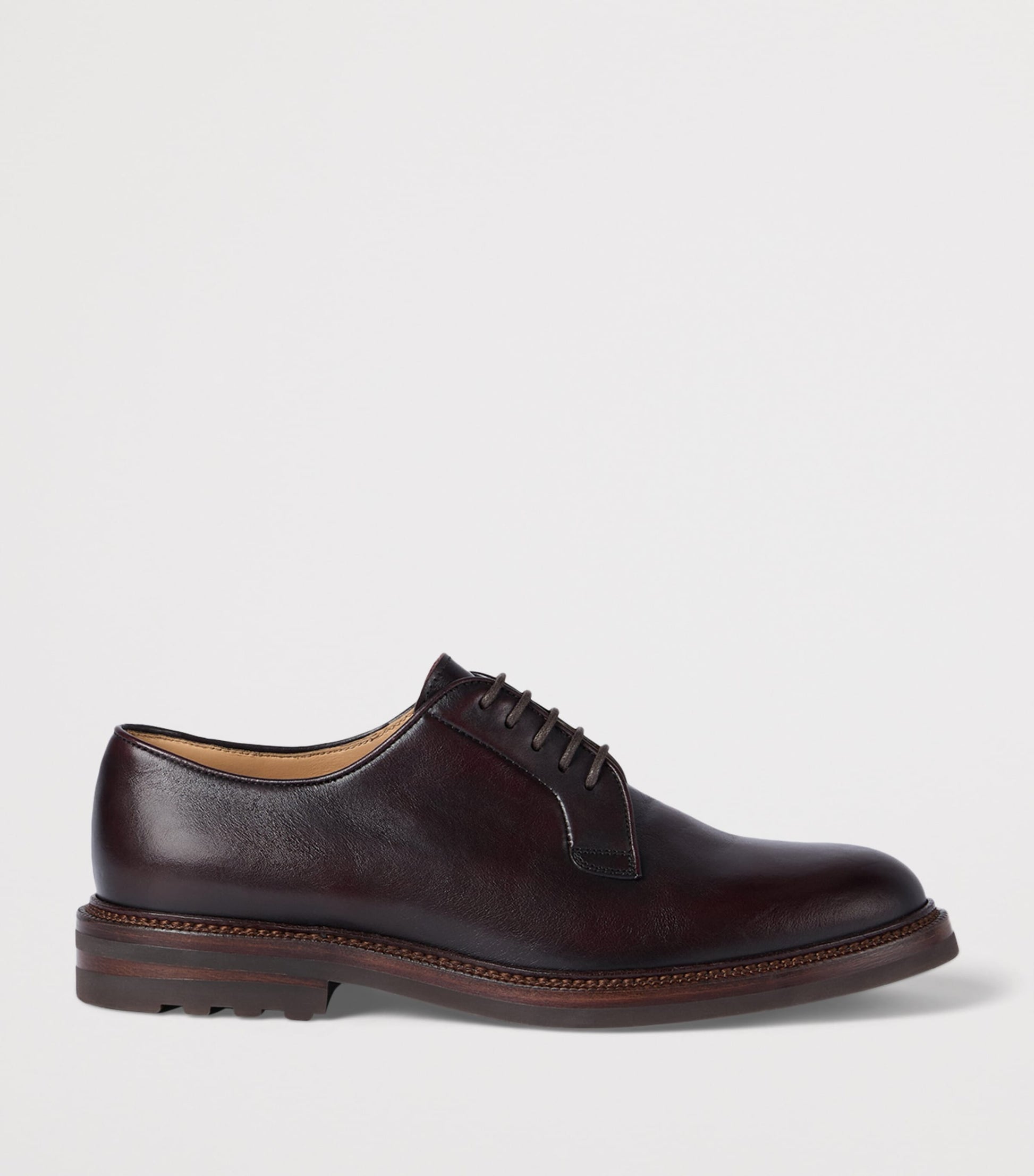 Brunello Cucinelli Burnished Calfskin Derby Shoes