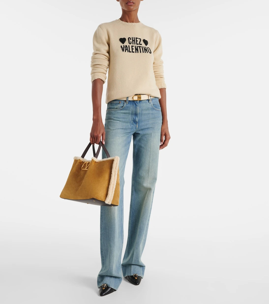 Valentino Garavani - VLogo Medium suede tote bag