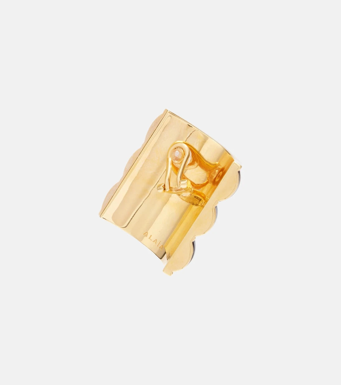 Alaïa - Bumper wooden clip-on earrings