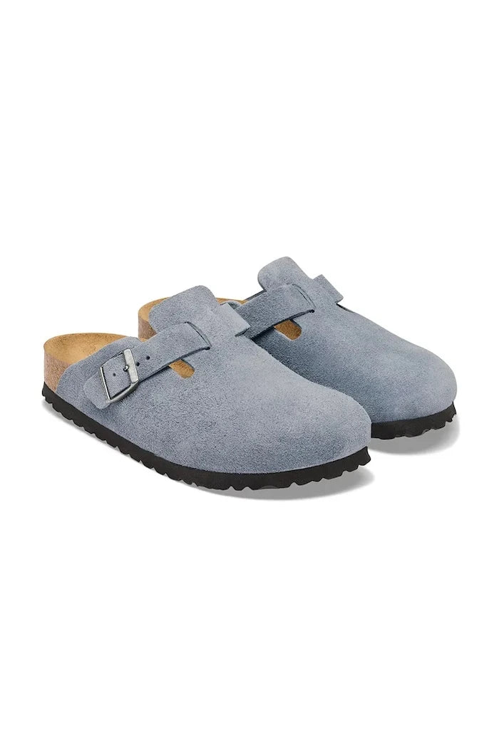 Birkenstock чехли сабо от велур Boston Suede Leather