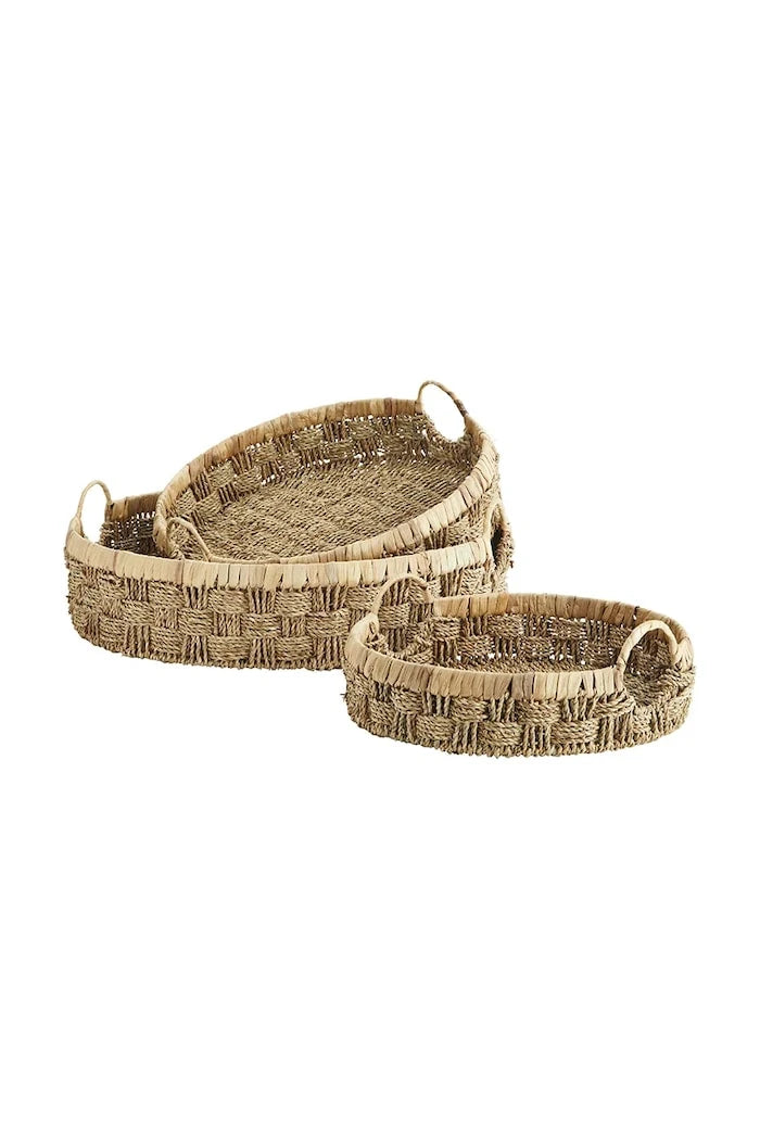 Madam Stoltz Dekoratif Sepet Seti 38 x 9 / 45 x 11 / 57 x 14 cm (3 Parça)