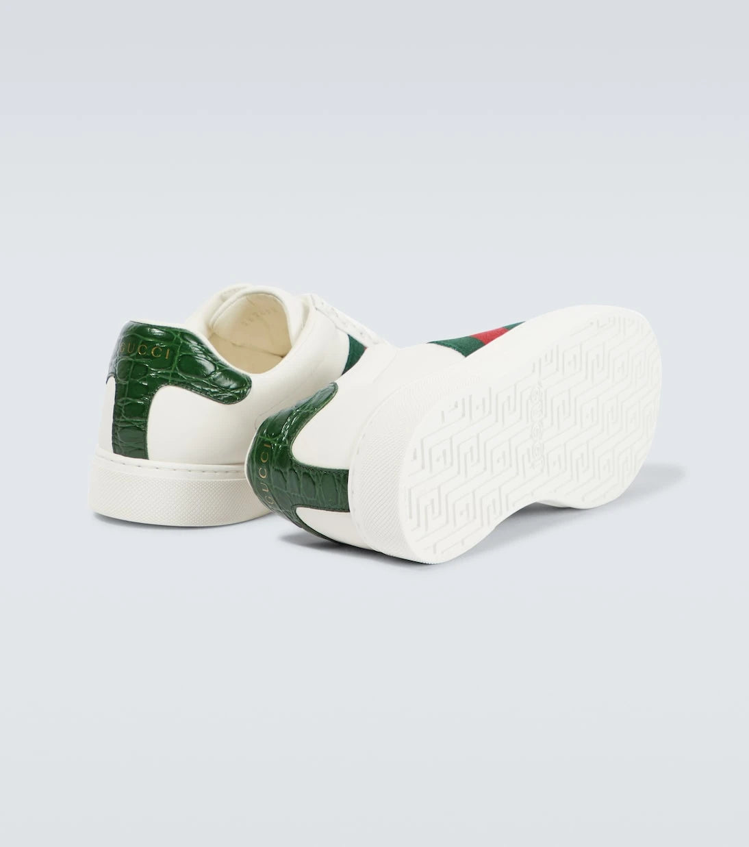 Gucci - Ace Web Stripe leather sneakers
