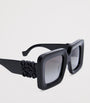 Black Bevelled Square Sunglasses