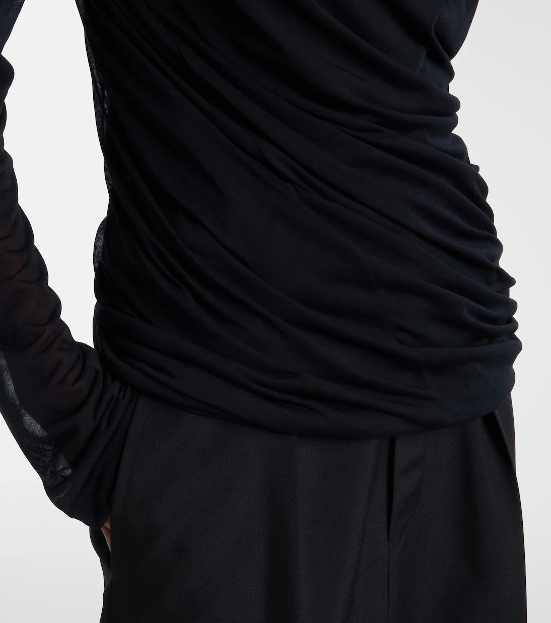 Junya Watanabe - Draped faux pearl-embellished cotton top