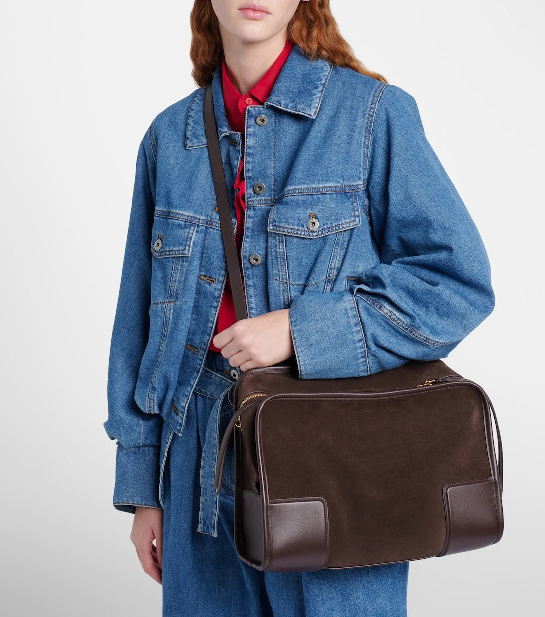 Loewe - Amazona 180 Large suede top-handle bag