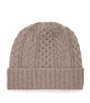 Brown Cashmere Aran Cable Beanie
