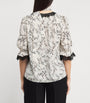 ME+EM Ivory Silk Printed Tie-Detail Blouse