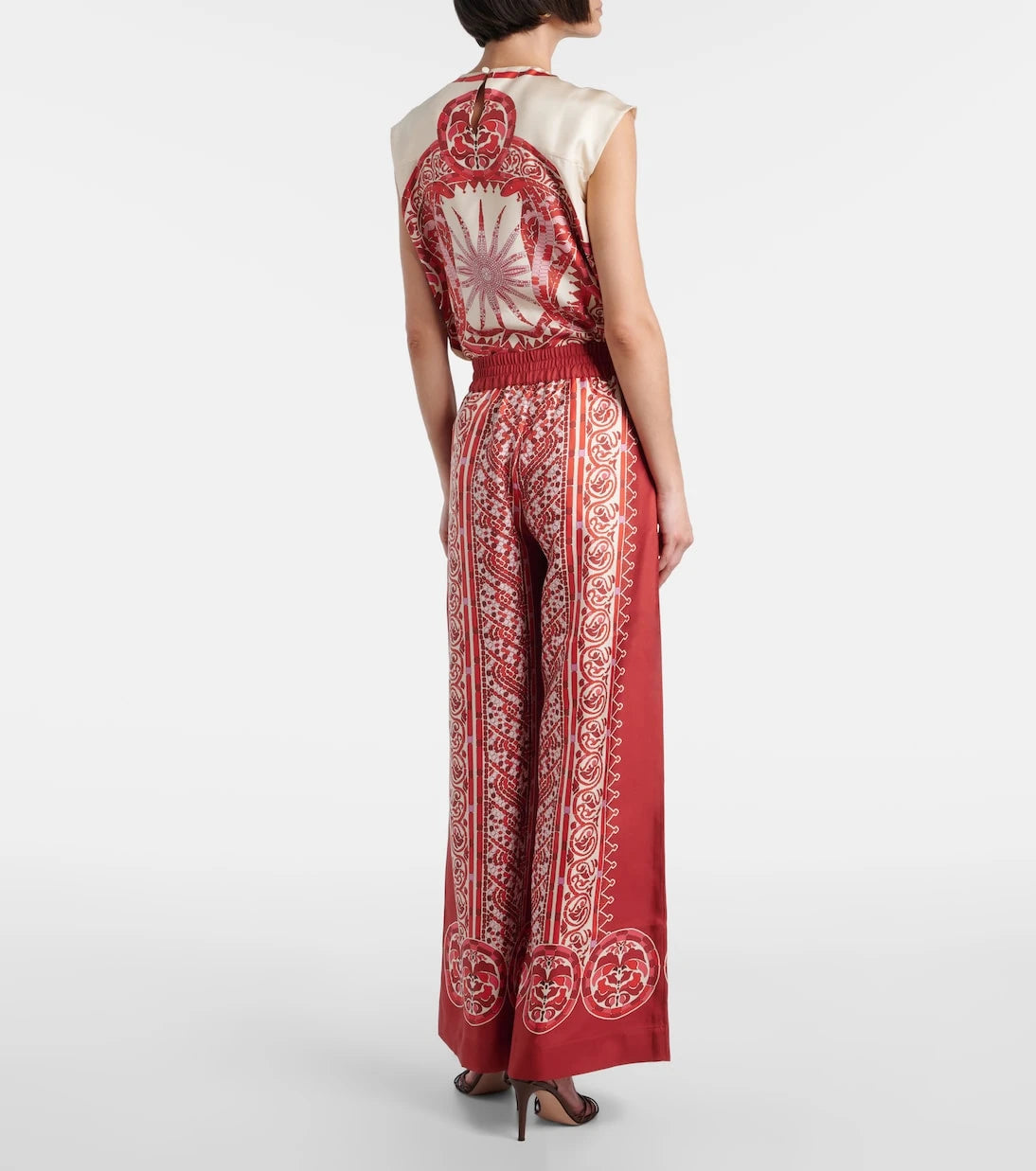La DoubleJ - Printed silk twill palazzo pants