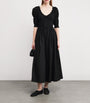 DÔEN Black Organic Cotton-Blend Ischia Midi Dress