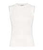 Brunello Cucinelli Beige Cotton Ribbed Tank Top