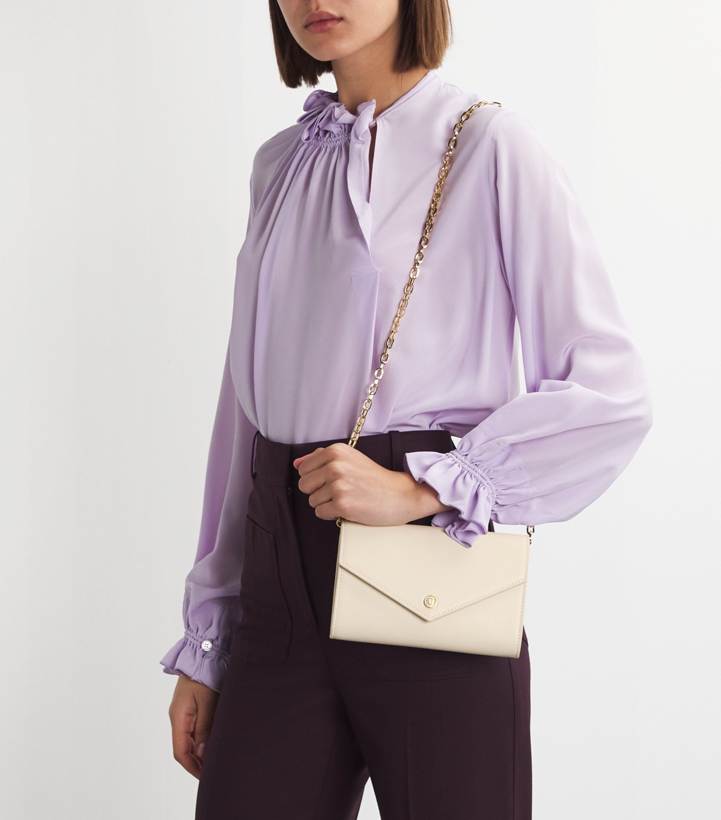 Ivory Leather Chain Wallet