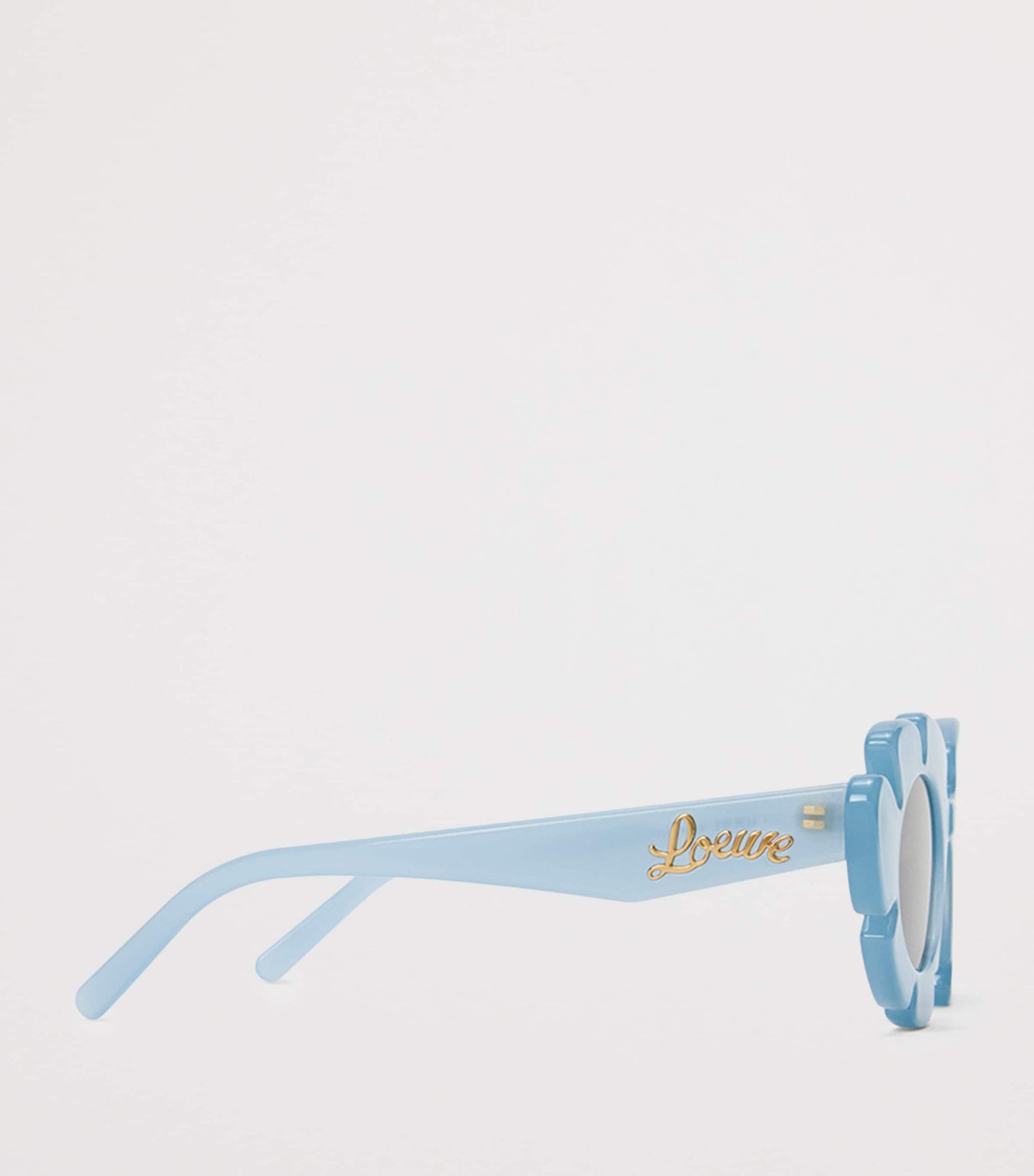 Blue Acetate Oval Flower Sunglasses