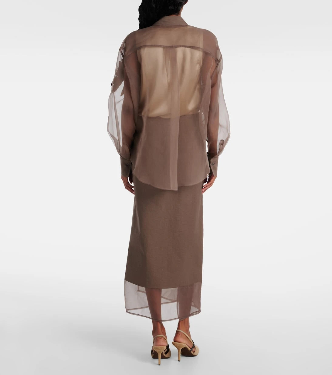 Brunello Cucinelli - Herbarium-appliqué silk shirt