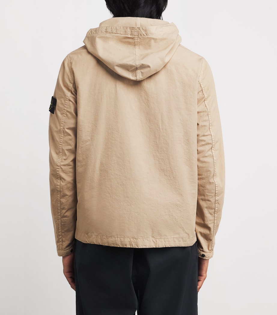 Stone Island Beige Organic Cotton Canvas Hooded Parka