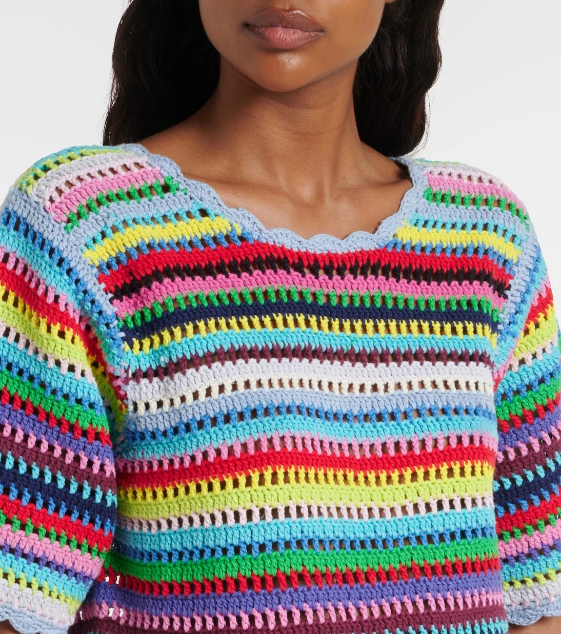 Ganni - Crocheted cotton top