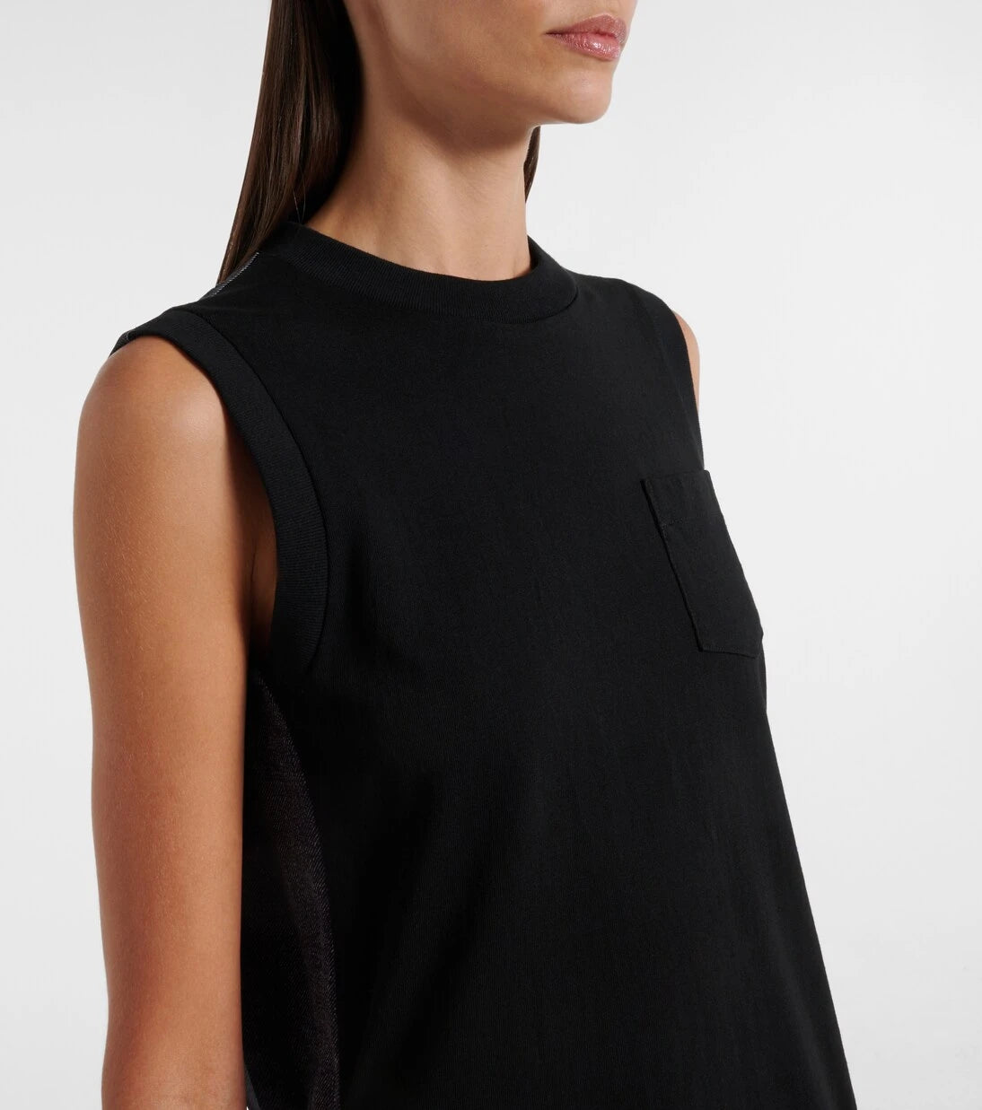 Sacai - Knitted cotton minidress