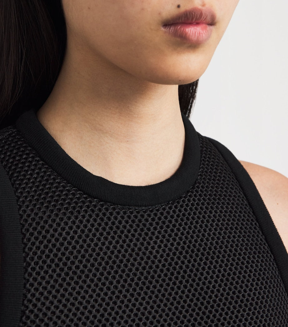 Max Mara Black Mesh Jersey Mini Dress