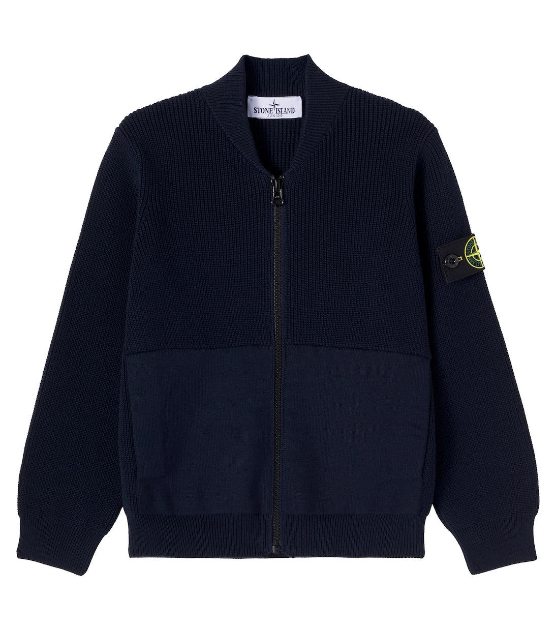 Stone Island Junior - Pusula desenli pamuklu fermuarlı süveter
