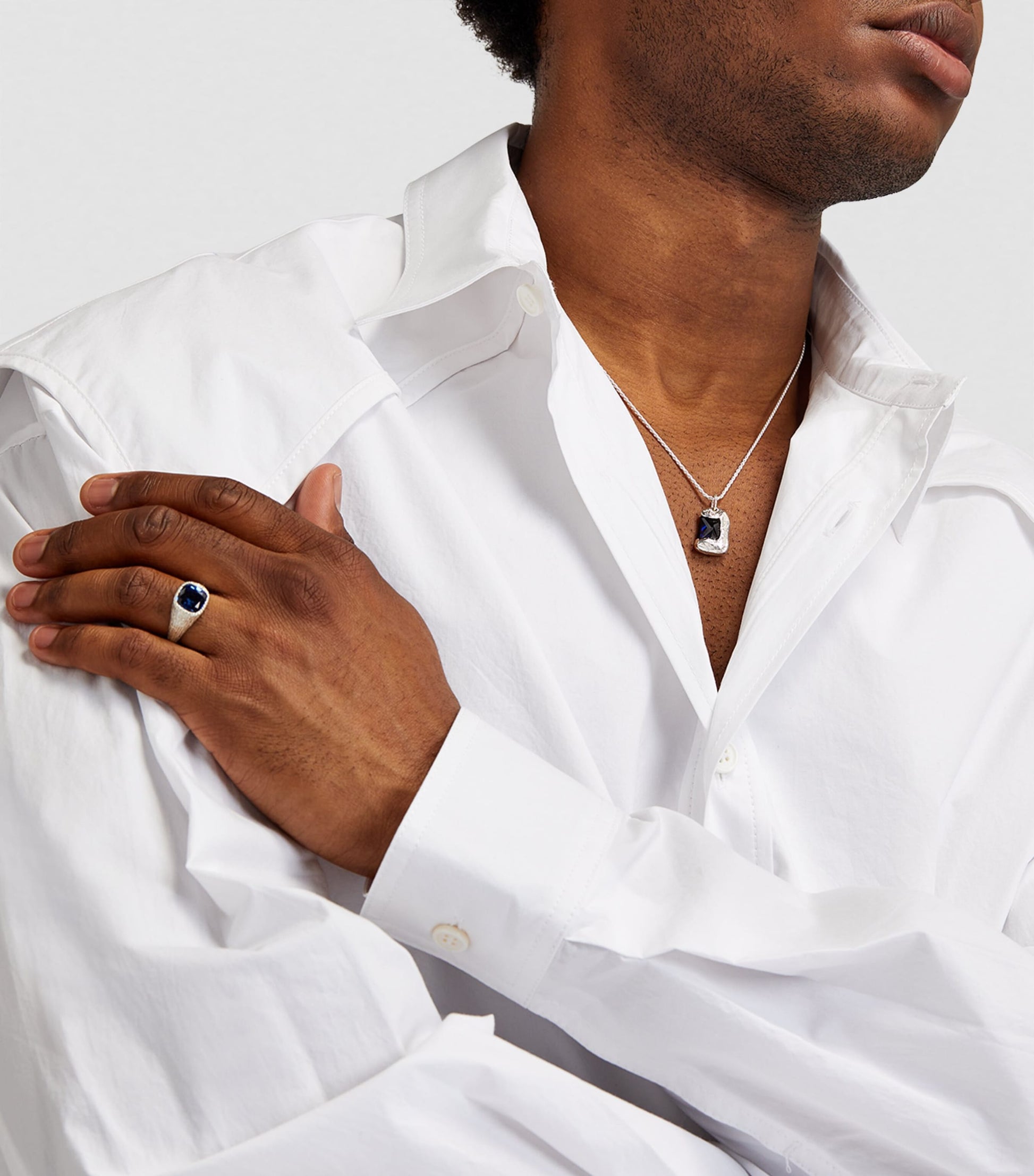 Bleue Burnham Sterling Silver and Sapphire Rose Necklace