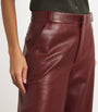 The Wide Leather Trousers SYRAH RED