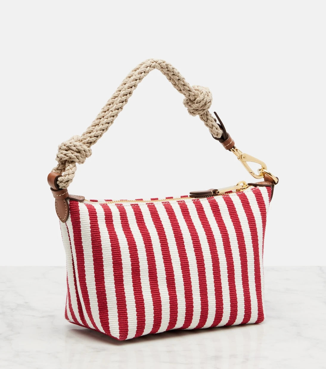 Miu Miu - Striped leather-trimmed top-handle bag