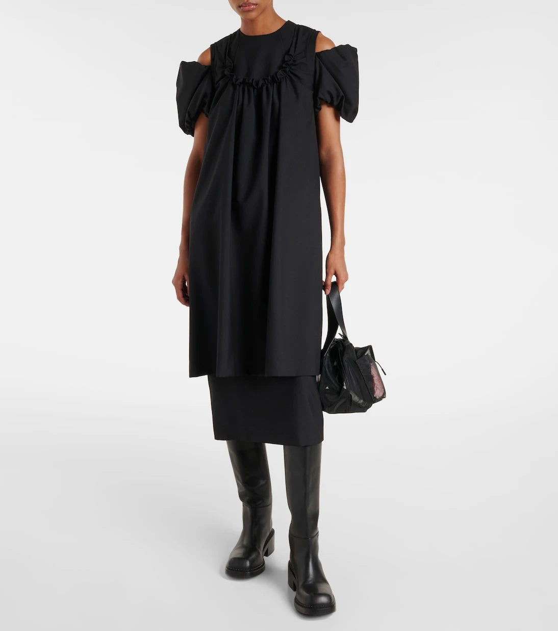 Noir Kei Ninomiya - Cutout wool midi dress
