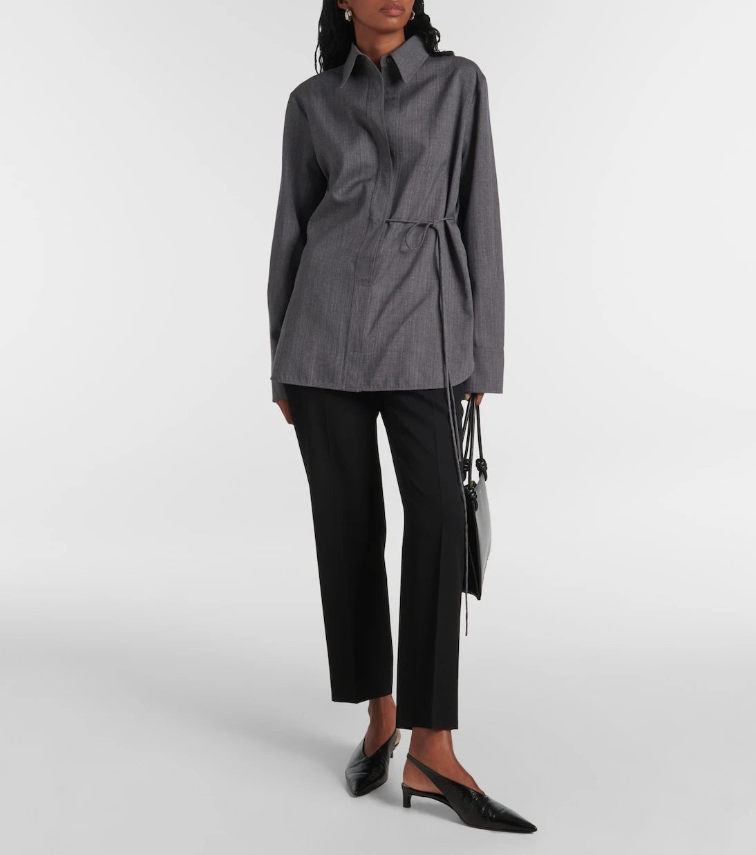 Jil Sander - Belted wool shirt